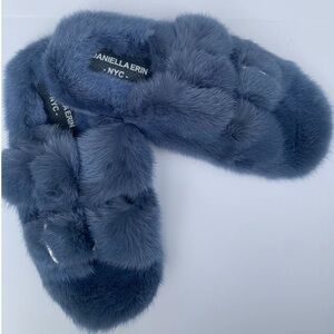 Daniella Erin NYC Mink Slides Denim Blue 13